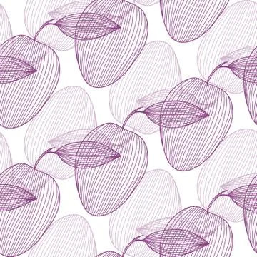 Elegant seamless pattern with decorative plums, design element Stock Illustration