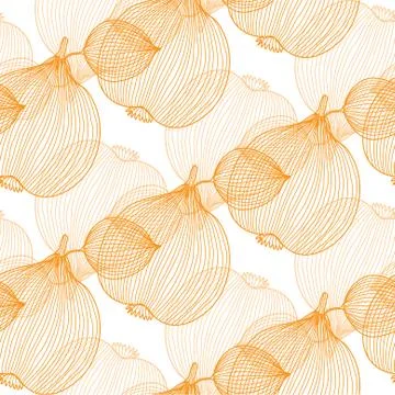 Elegant seamless pattern with decorative quinces, design element Stock Illustration