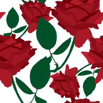 Elegant seamless pattern with decorative red roses, design element Stock Illustration