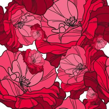 Elegant seamless pattern with decorative roses, design element Stock Illustration