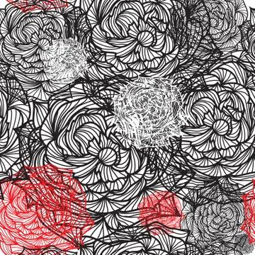 Elegant seamless pattern with decorative roses for your design Illustrazione stock