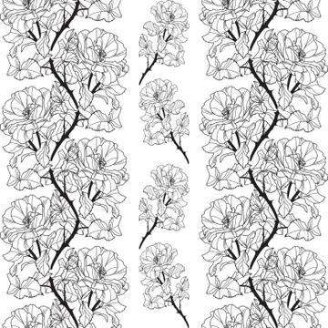 Elegant seamless pattern with decorative roses for your design Stock Illustration