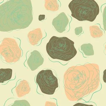 Elegant seamless pattern with decorative roses, design element Illustrazione stock