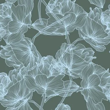 Elegant seamless pattern with decorative roses, design element Stock Illustration
