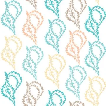 Elegant seamless pattern with decorative seashells, design element Stock Illustration