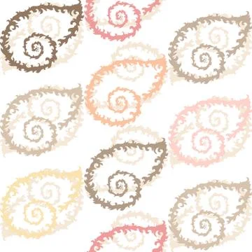 Elegant seamless pattern with decorative seashells, design element Illustrazione stock