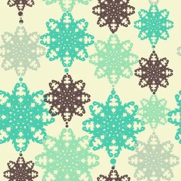 Elegant seamless pattern with decorative snowflakes for your design Illustrazione stock