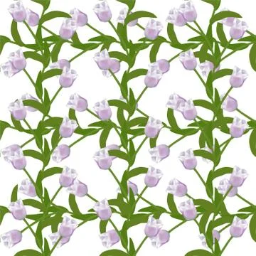 Elegant seamless pattern with decorative soft violet tulips, design element Stock Illustration