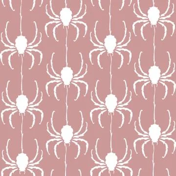 Elegant seamless pattern with decorative spiders, design element Stock Illustration