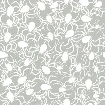 Elegant seamless pattern with decorative spiders, design element Stock Illustration
