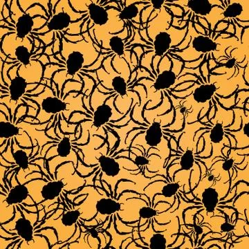 Elegant seamless pattern with decorative spiders for your design Stock Illustration
