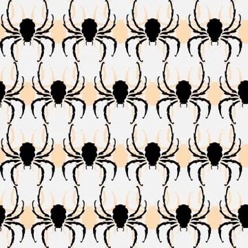 Elegant seamless pattern with decorative spiders for your design Stock Illustration