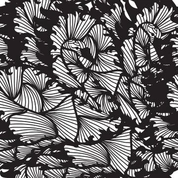 Elegant seamless pattern with decorative swans, design element Stock Illustration