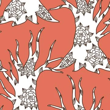 Elegant seamless pattern with decorative trees for your design Stock Illustration