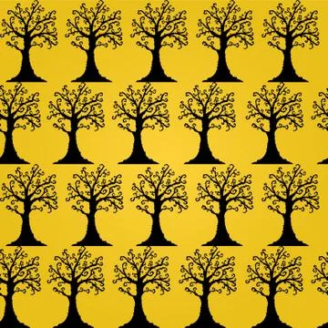 Elegant seamless pattern with decorative trees foryour design Stock Illustration