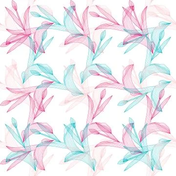 Elegant seamless pattern with decorative tulips, design element Stock Illustration