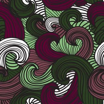 Elegant seamless pattern with decorative waves, design element Stock Illustration