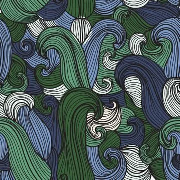 Elegant seamless pattern with decorative waves, design element 스톡 일러스트