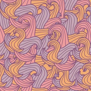 Elegant seamless pattern with decorative waves, design element Illustrazione stock