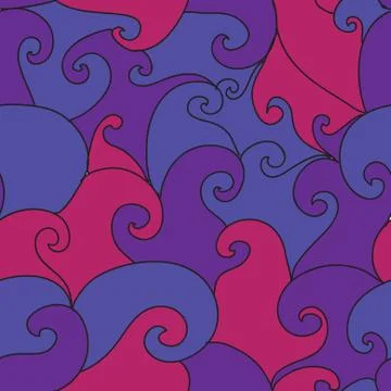 Elegant seamless pattern with decorative waves, design element Stock Illustration