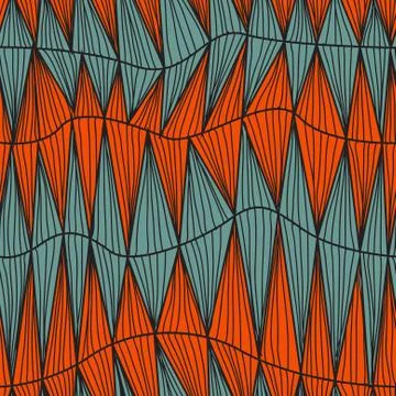 Elegant seamless pattern with decorative waves, design element Stock Illustration