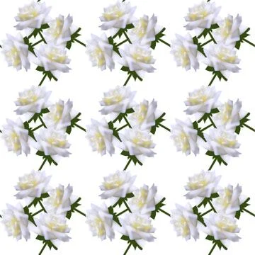 Elegant seamless pattern with decorative white roses, design element Stock Illustration