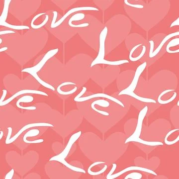 Elegant seamless pattern with decorative word love, design element Stock Illustration