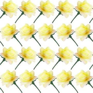 Elegant seamless pattern with decorative yellow roses, design element Stock Illustration
