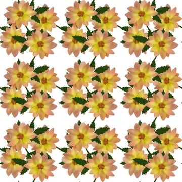Elegant seamless pattern with decorative yellow dahlias, design element Stock Illustration