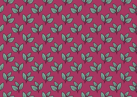 Elegant seamless pattern featuring a repeating motif of stylized leaves on .. Illustrazione stock