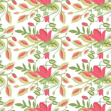 Elegant seamless pattern with flowers Stock Illustration