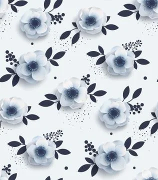 Elegant seamless pattern with flowers. Stock Illustration
