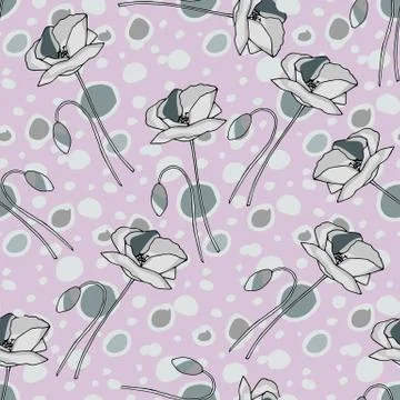 Elegant seamless pattern flowers, vector illustration Graphic modern pattern. Stock Illustration
