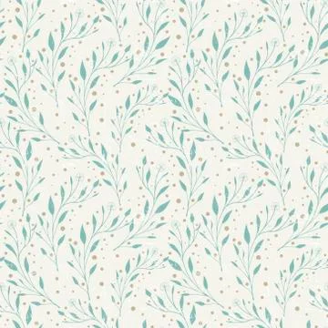 Elegant seamless pattern with foliage elements Stock Illustration