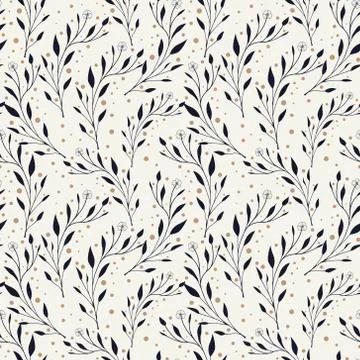 Elegant seamless pattern with foliage Illustrazione stock