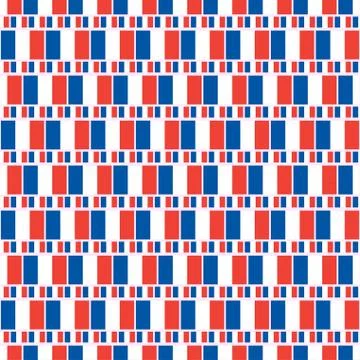 Elegant seamless pattern with french flags, design elements Stock Illustration