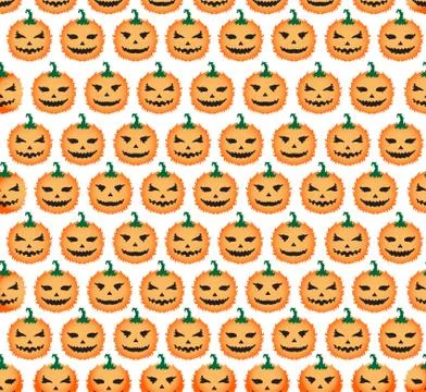 Elegant seamless pattern with funny pumpkins for your design Stock Illustration
