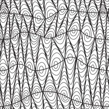 Elegant seamless pattern with hand drawn decorative waves, design element Stock Illustration