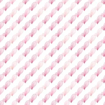 Elegant seamless pattern with hand drawn decorative hearts, design elements Illustrazione stock