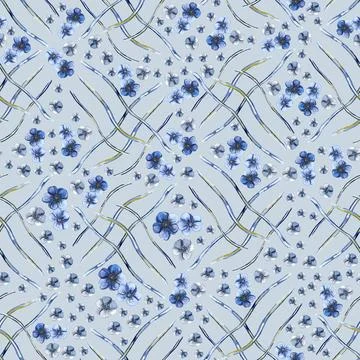 Elegant seamless pattern with hand drawn poppy flowers, design elements. Stock Illustration