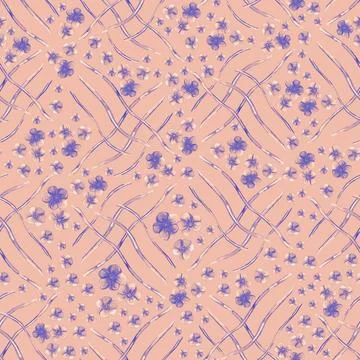 Elegant seamless pattern with hand drawn poppy flowers, design elements. Illustrazione stock