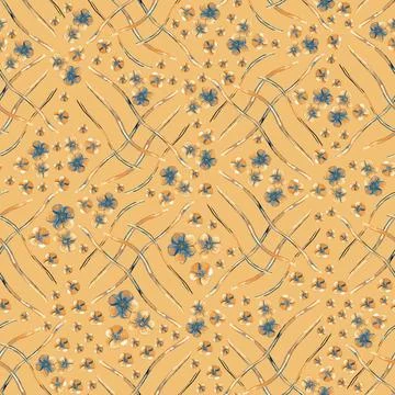 Elegant seamless pattern with hand drawn poppy flowers, design elements. Illustrazione stock