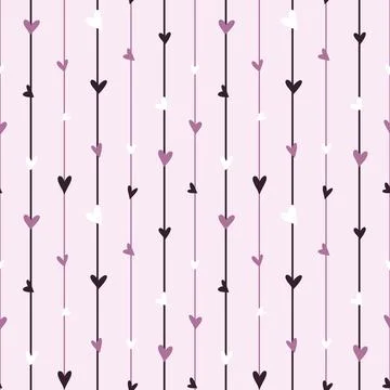 Elegant seamless pattern of hearts on a soft pink background creating a whi.. Stock Illustration