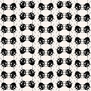 Elegant seamless pattern with ladybugs for your design Stock Illustration