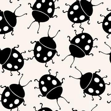 Elegant seamless pattern with ladybugs for your design Stock Illustration
