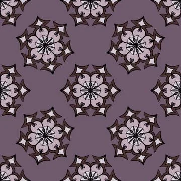 Elegant seamless pattern with Mandala-like and floral elements Stock Illustration