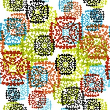 Elegant seamless pattern with multicolor snowflakes for your design Illustrazione stock