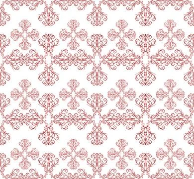 Elegant seamless pattern with red snowflakes for your design Stock Illustration