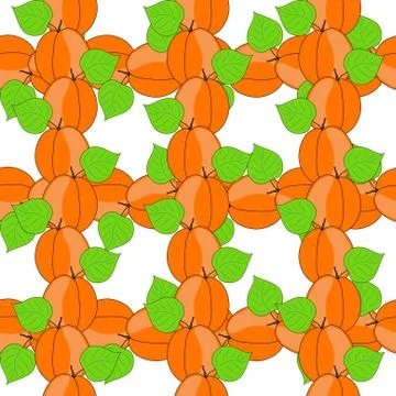 Elegant seamless pattern with ripe apricots, design element Stock Illustration