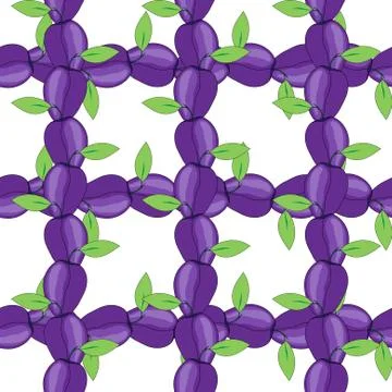 Elegant seamless pattern with ripe plums, design element Stock Illustration